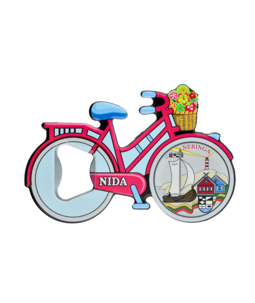 Nida bicycle shaped magnet bottle opener